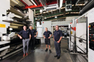 For W&H magazine article, Convex, L to R: Aaron, Owen, Gary, Dave, Friday 20 January 2017. Photo: Stephen Barker/Barker Photography. ©Convex Innovative Packaging